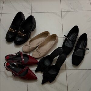 Elegant Women's Shoe Collection - Black, Beige, Red